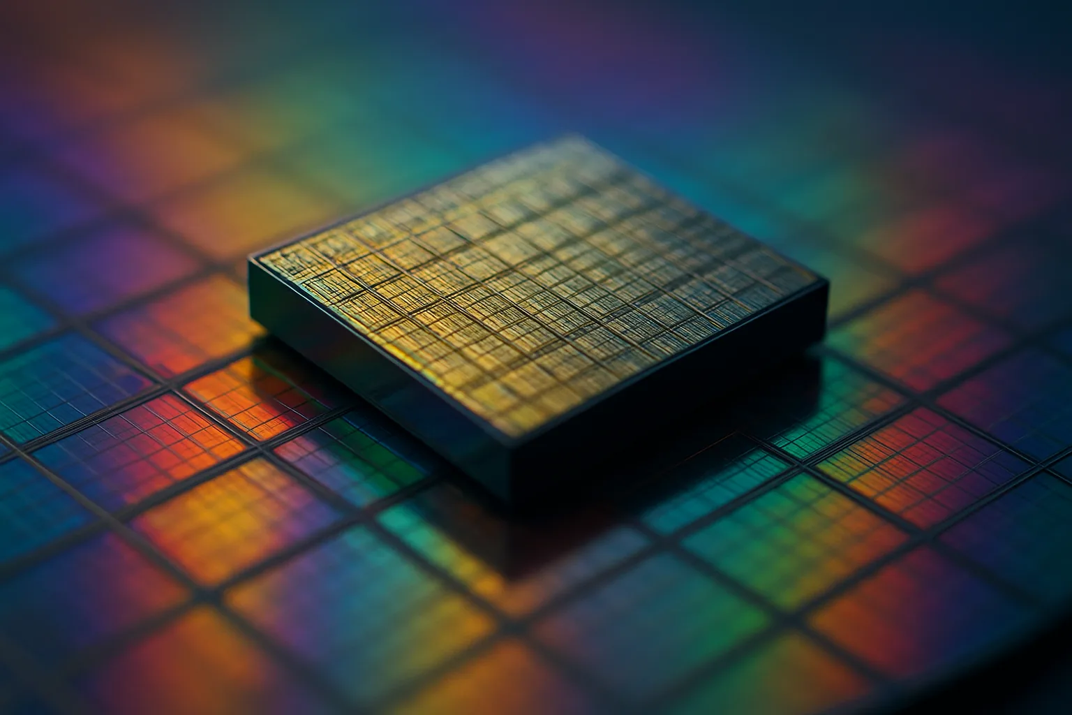 Wafer de silício em linha de produção de chips DRAM — a mesma infraestrutura disputada por HBM e DDR convencional