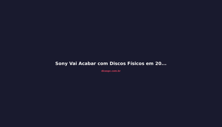 Sony Vai Acabar com Discos Físicos em 2028: O Fim das Lojas de Games?