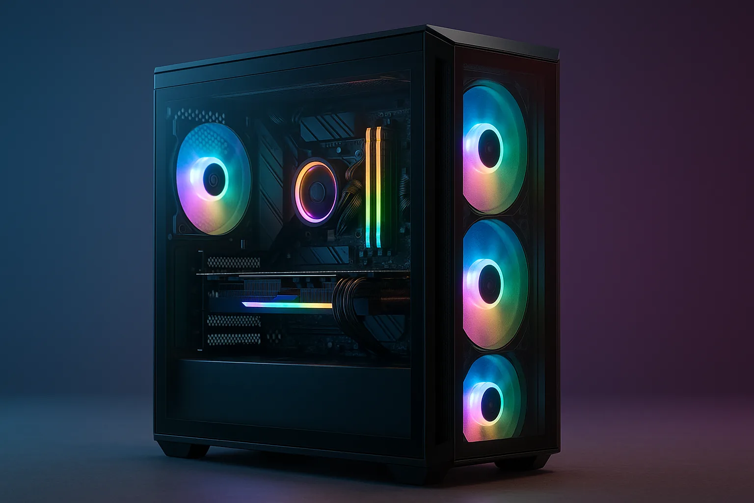 Gabinete com painel mesh e airflow otimizado — o design mais eficiente termicamente