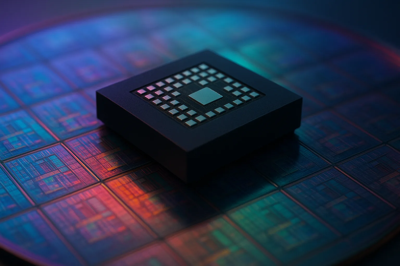 Linha de produção de chips DRAM em fábrica de semicondutores