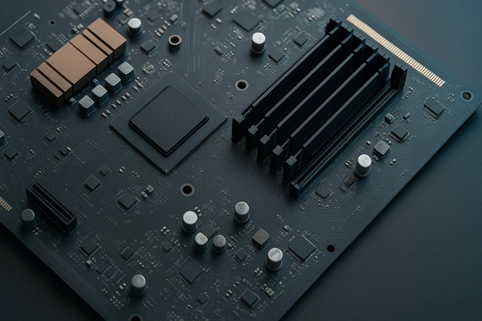 Módulos DDR5 instalados em plataforma moderna — padrão que a CXMT agora produz com yield competitivo
