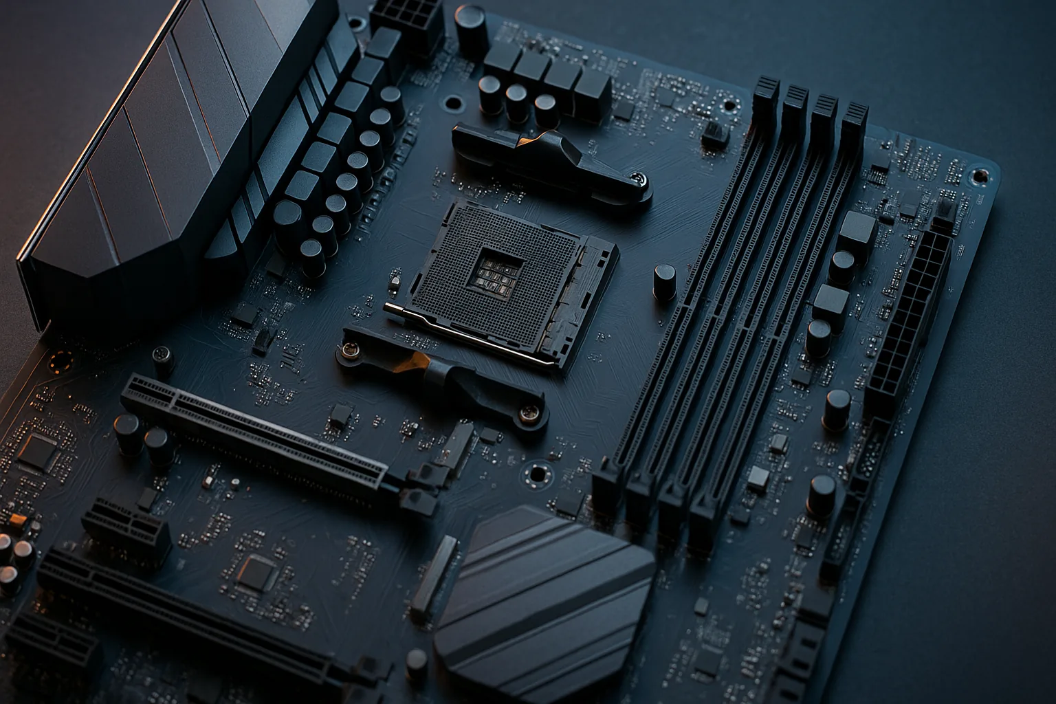 Placa-mãe X670E com múltiplos slots M.2 e VRM robusto