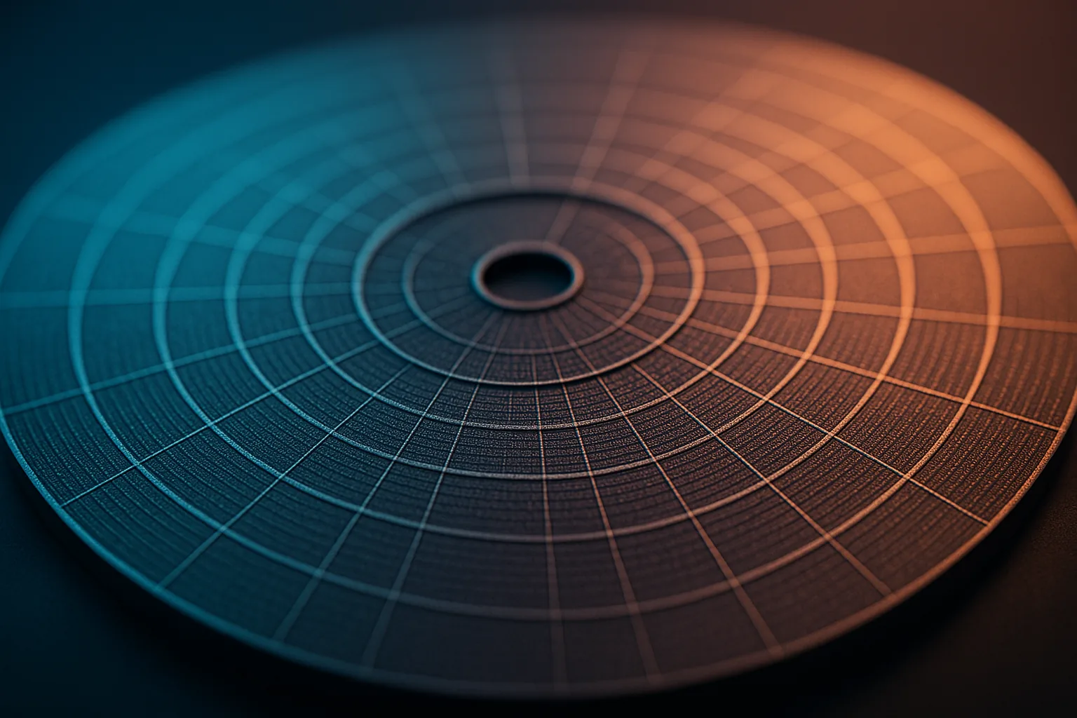 A superfície magnética do disquete: trilhas, setores e a física por trás dos 1,44 MB