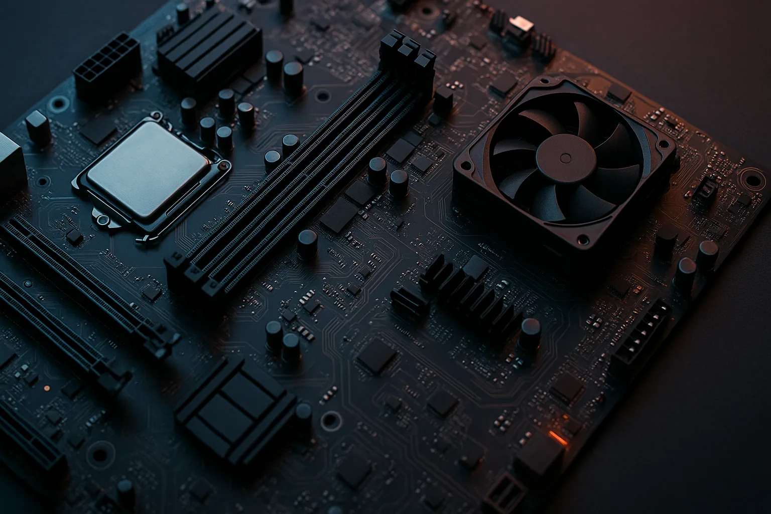 Memória DDR5 instalada em placa-mãe gamer — a geração atual do padrão