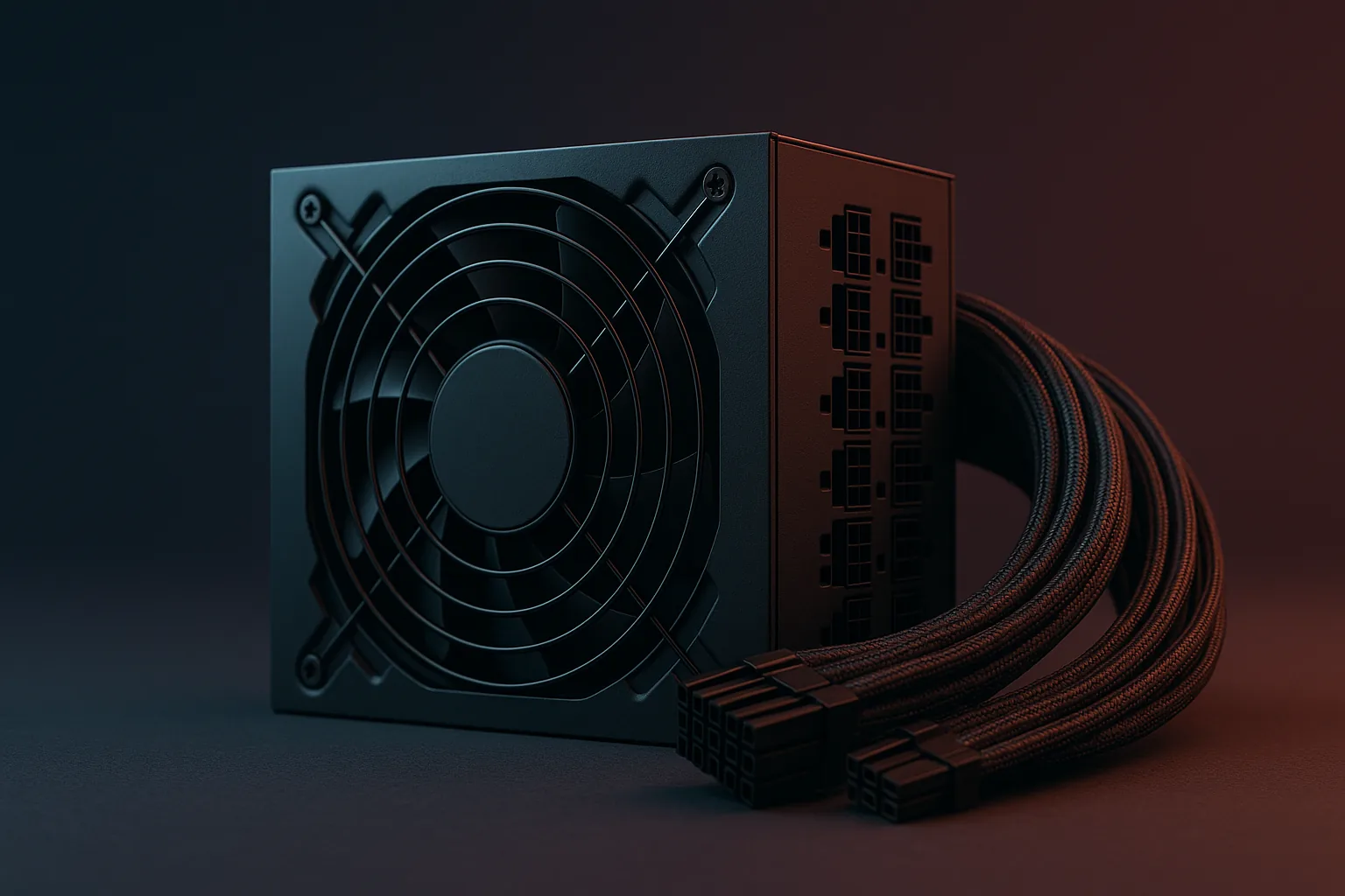Fonte semi-modular: apenas os cabos necessários conectados, sem bagunça no gabinete