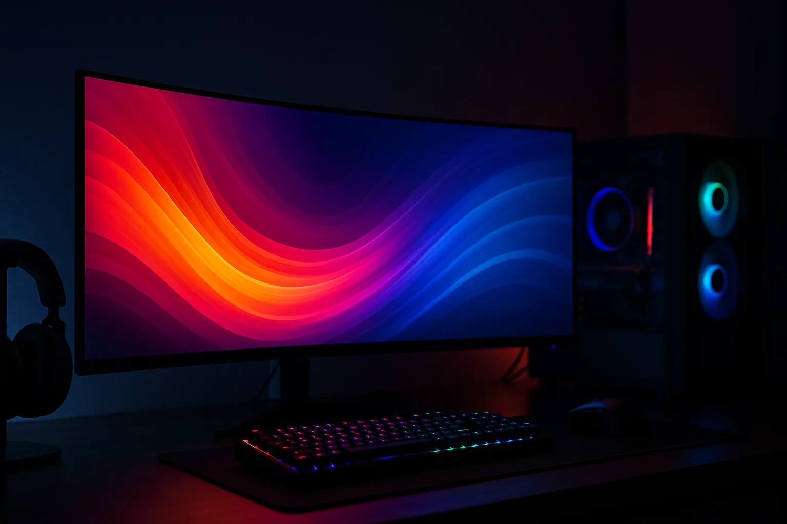 Setup gamer de alto desempenho com componentes de nova geração