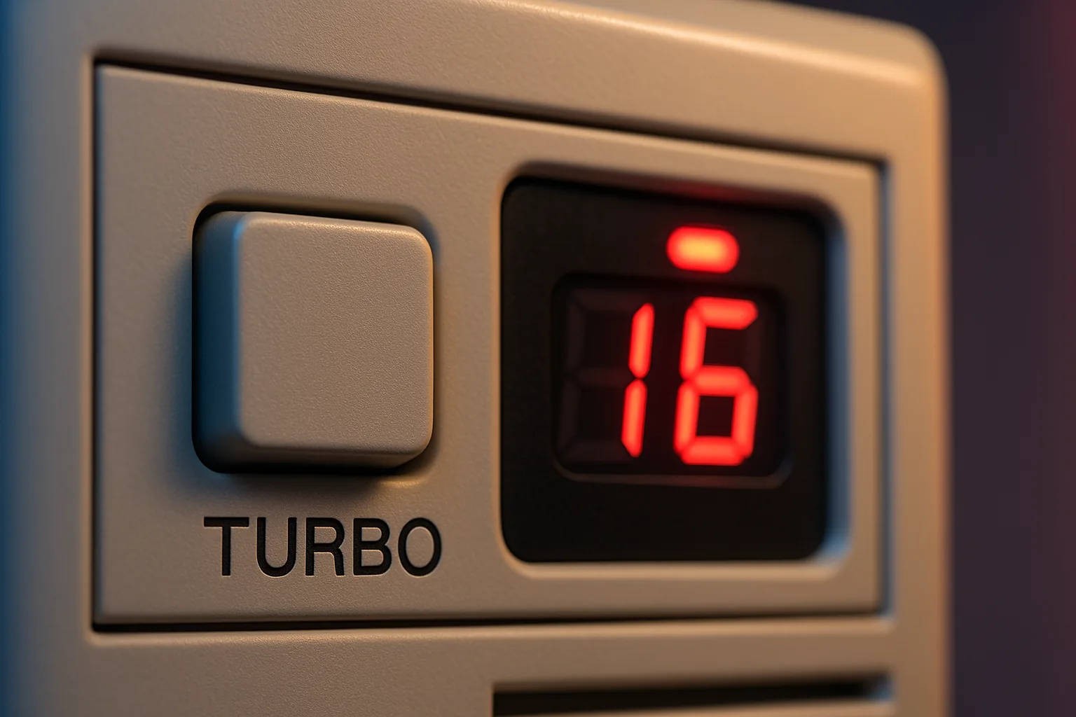 O LED indicador de frequência ao lado do botão Turbo era a única forma de saber em qual modo a máquina estava