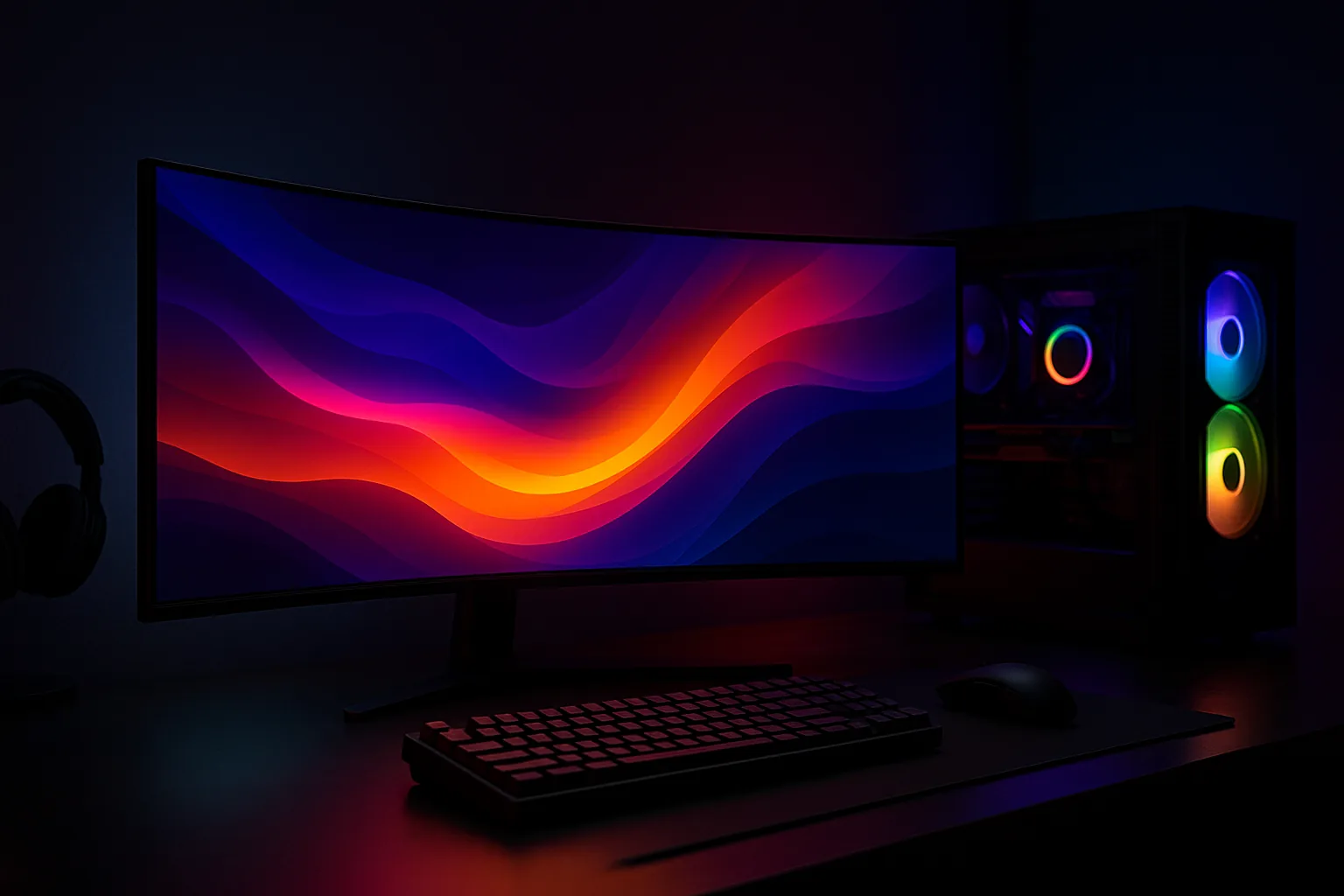 Setup de workstation para IA: múltiplos monitores e ambiente de desenvolvimento são parte do fluxo real