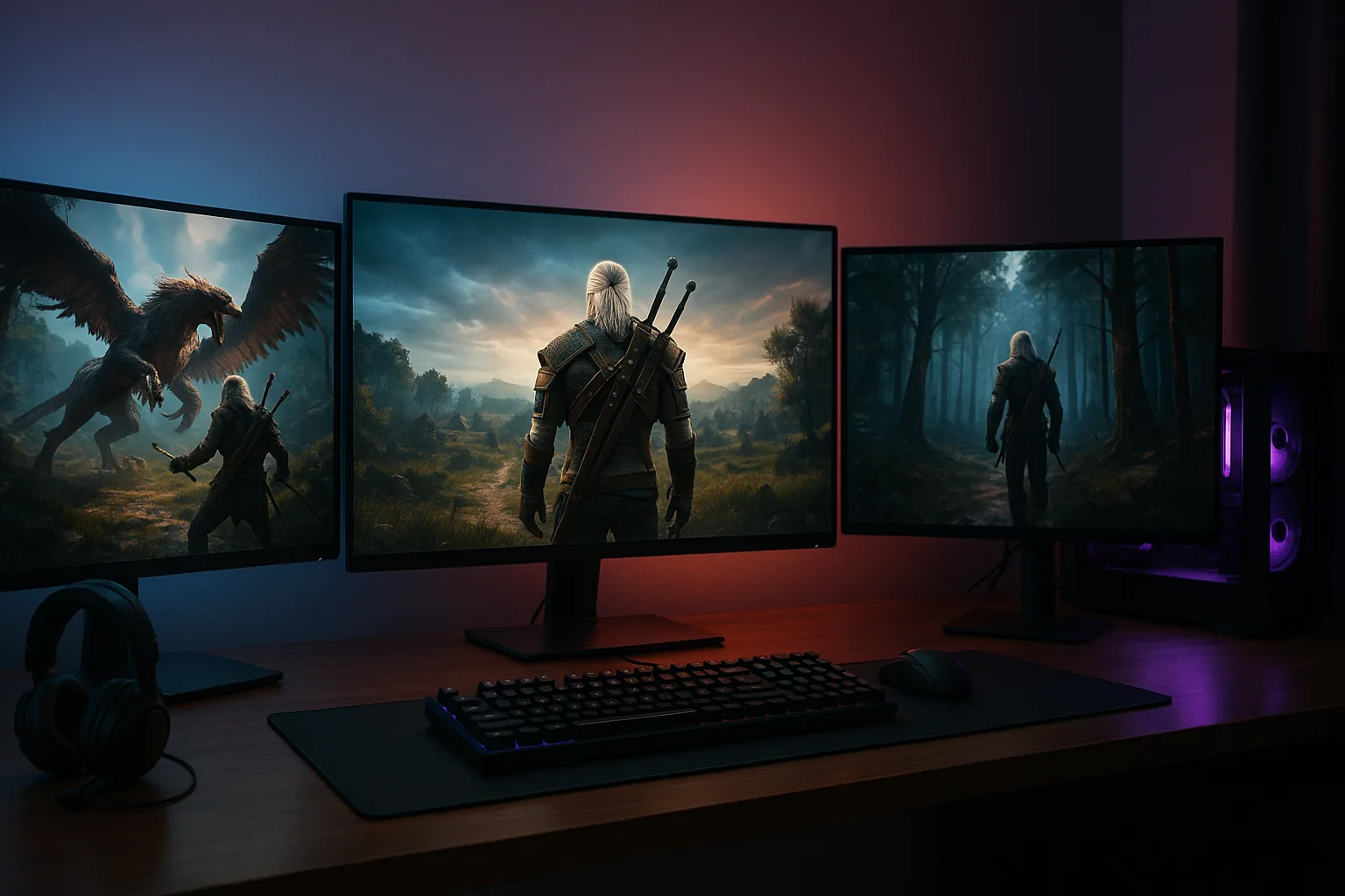 The Witcher 3 Remastered com iluminação ray tracing completamente reconstruída