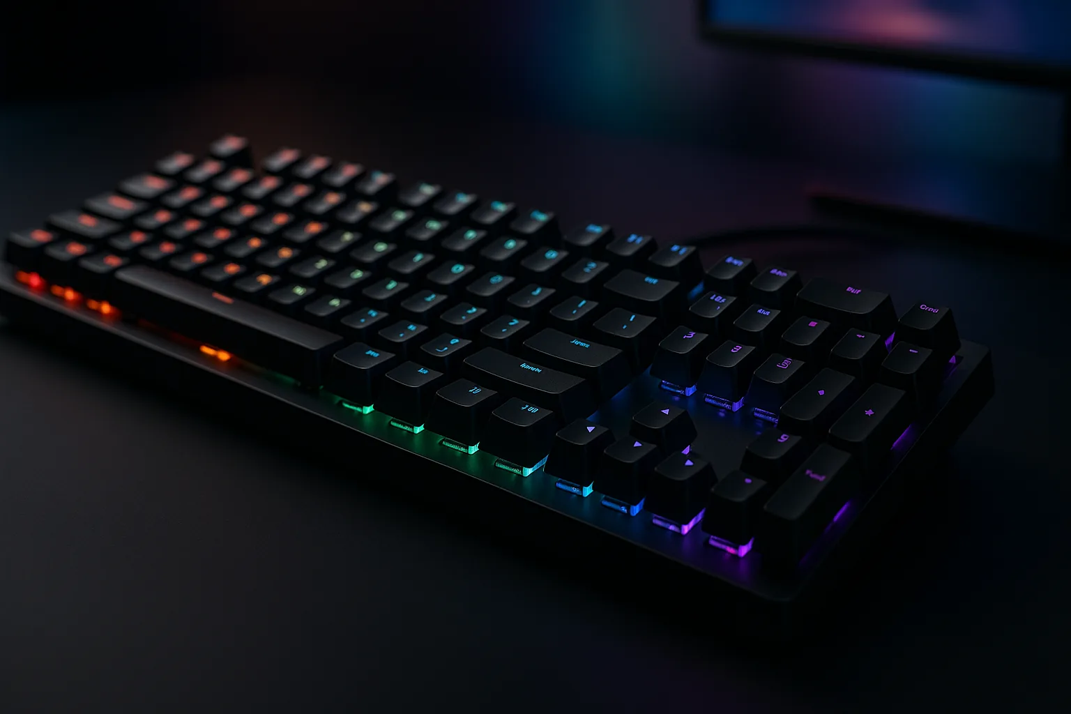 Setup gamer de alto desempenho com iluminação RGB e periféricos premium