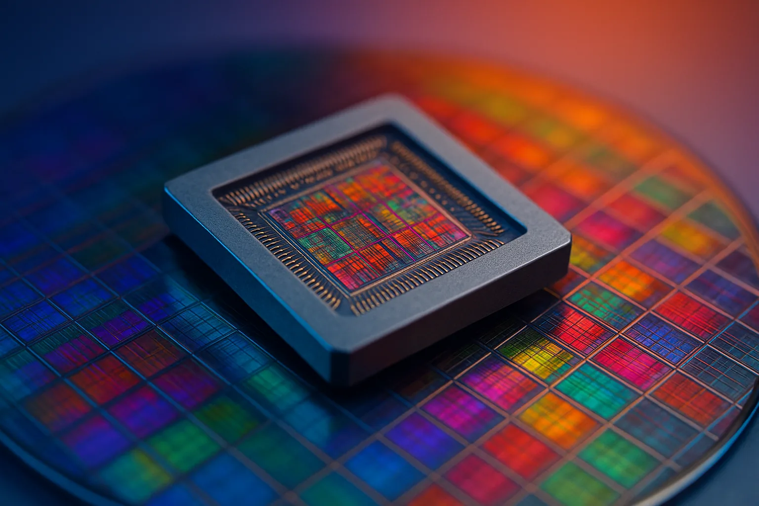 Representação de como a radiação interage com transistores em chips espaciais