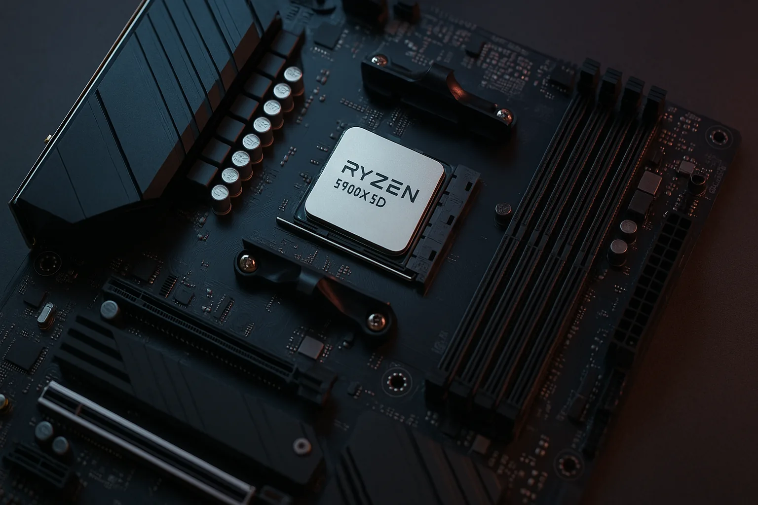 O engineering sample do Ryzen 9 5900X3D fotografado no Chiphell